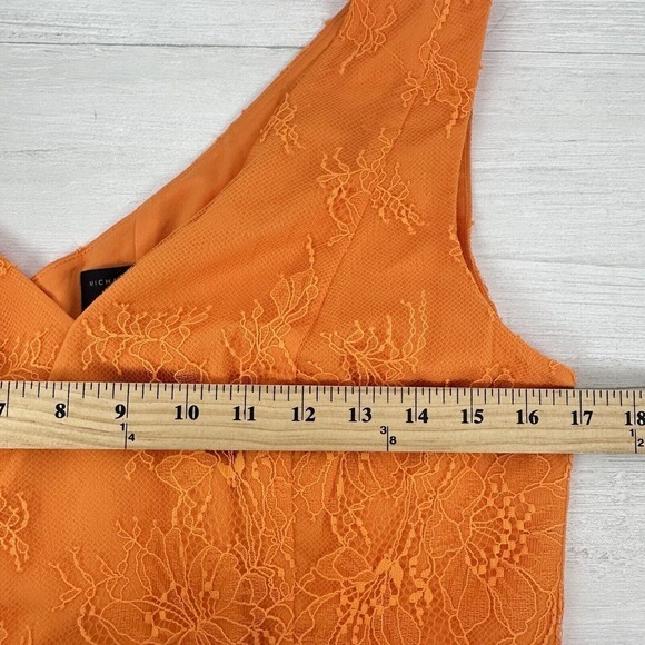 Michael Costello X Revolve Lace Mini Dress Women Size Large‎ Orange Sleeveless - Picture 11 of 14